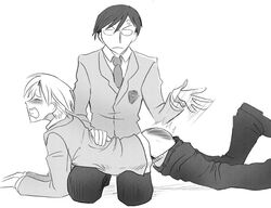 gay kyoya_ootori male_only ouran_high_school_host_club spanking tagme tamaki_suou yaoi