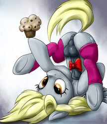 1boy 2013 amber_eyes anus balls blonde_hair bow cutie_mark derpy_hooves equine friendship_is_magic hair horse horsecock male male_only muffin my_little_pony pegasus penis pony rule1of1coldfire rule_63 solo stockings wings