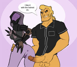 2010 brock_samson crossover male mask mass_effect penis presenting quarian shia_(artist) tali'zorah_nar_rayya venture_brothers