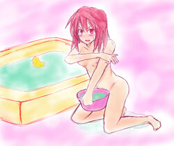 bath blush charmers hiita hiita_the_fire_charmer nipples nude red_eyes red_hair water yu-gi-oh!