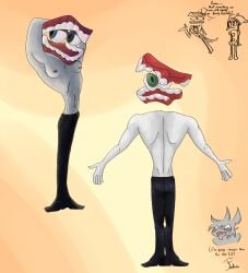 caine caine_(tadc) caine_(the_amazing_digital_circus) half-dressed muscular_male shirtless_(male) shirtless_male the_amazing_digital_circus