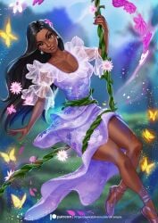 alanscampos black_hair clothed clothing dark-skinned_female dark_skin disney encanto female female_only isabela_madrigal latina long_hair looking_at_viewer medium_breasts slim slim_waist straight_hair tagme teenager thick_thighs thin_waist wide_hips