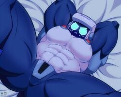 8-bit_(brawl_stars) 8bit_(brawl_stars) angry arcade arcade_machine bed brawl_stars cuntboy cuntboy/male cuntboy_on_male flexing humanoid in_bed laying_down male male_robot muscles muscular muscular_male non-human pecs tagme