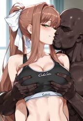 monika (doki doki literature club) from blacked