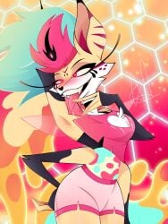 1_female ahe_gao ahegao_face beelzebub beelzebub_(helluva_boss) blush canine fanart furry furry_female hellaverse hellhound helluva_boss sexy sexy_pose tongue tongue_out