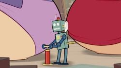 2girls blonde_hair english_dialogue female_only full_body_inflation gravity_falls hoop_earrings immobile inflation long_hair mabel_pines pacifica_northwest ridiculouscake sound tagme video