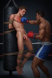 ai_generated ballbusting boxing_gloves degradation domination humiliation male_only punching submissive_male