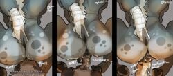 absurd_res anal anal_sex anthro anus ass backsack balls bodily_fluids braided_hair braided_ponytail cum cum_fart cum_in_ass cum_inside cum_on_butt dialogue drstrangeluvve duo english_text equid equine genital_fluids genitals hair haplorhine hi_res hooves horse horse_guai horseshoe journey_to_the_west larger_sub male male/male mammal monkey onomatopoeia penetration ponytail primate puffy_anus pull_out size_difference small_top_big_bottom sound_effects submissive sun_wukong text