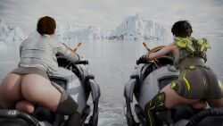 2futas 3d bare_ass big_balls big_testicles blender blender_(software) bottomless futanari g_shtein hailey_(the_first_descendant) luna_(the_first_descendant) the_first_descendant veiny_balls veiny_testicles