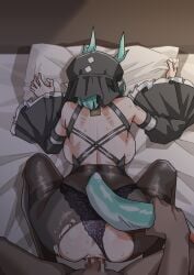 anal anal_sex arknights arknights:_endfield butayaro face_down_ass_up female panties pulling_tail sex tail torn_pantyhose xaihi_(arknights:_endfield)