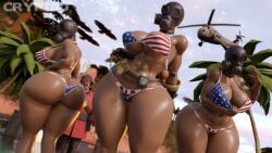 3d 3girls1boy american_flag_bikini back_view belly_button belt big_breasts bikini bird blender busty cleavage clothes cloud crypti1d curvy curvy_figure detailed_background female fempyro front_view gas_mask gloves group helicopter helmet human human_only male midriff mtf_crossgender palm_tree pulling_bikini pulling_bikini_string pyro_(team_fortress_2) quartet rear_view rule_63 sky soldier_(team_fortress_2) standing tan_body team_fortress_2 thick_thighs thong_bikini three-quarter_portrait three-quarter_view tree underboob wide_hips