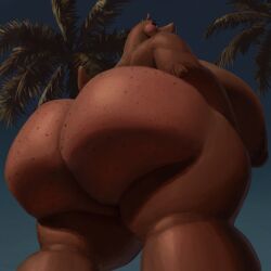 1:1 1girls 2d_looking_like_3d absurd_res anthro areola ass big_ass big_breasts big_nipples breasts common_hippopotamus dat_ass detailed_background dreamworks fat_ass female freckles freckles_on_ass gigantic_ass gigantic_breasts gloria_the_hippopotamus gradient_background grey_body hi_res hippopotamid huge_ass huge_breasts huge_nipples huge_thighs hyper_bimbo large_ass looking_at_viewer looking_back low_angle_view madagascar_(series) mammal massive_ass massive_breasts massive_butt nipples nude overweight overweight_anthro overweight_female palm_tree patacon plant rear_view short_tail sky smile solo solo_female standing thick_thighs tree wide_hips