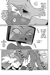 4_arms anal anal_fluids anal_sex angel_dust animal_humanoid anthro arachnid arachnid_humanoid arthropod arthropod_humanoid ass ass_up blush blush_lines bodily_fluids bottomless bottomless_anthro breath clothed clothing comic demon demon_humanoid doggy_style electronics english_text for_a_head from_behind_position greyscale group hazbin_hotel heart_symbol hellaverse hi_res humanoid hybrid insects lepidopteran male male/male monochrome moth moth_demon multi_arm multi_limb object_head panting penetration pillow rokuroku_bin screen screen_face screen_head sex spider_demon spider_humanoid television text tongue tongue_out trio tv_head valentino_(hazbin_hotel) vox_(hazbin_hotel)