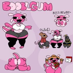 amphibian anthro axolotl booblgum_axolotl boogieworm42 bottomless character_sheet chubby chubby_female derp_eyes female ineffective_clothing lizard nipple_bulge nipples_visible_through_clothing original_character pink_body rubbish_rat silly spread_ass