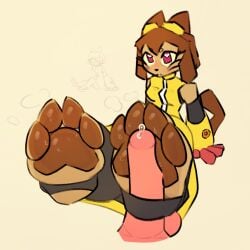 absurd_res anthro armor barefoot bodily_fluids brown_pawpads clothing clusterful domestic_cat duo feet felid feline felis female foot_fetish foot_play footjob gameoverse gauntlets gem genital_fluids genitals glitch_productions gloves handwear hi_res kit_(gameoverse) kit_bodega male male/female mammal pawjob pawpads paws penile penis pov pov_feet precum sex soles sweat sweaty_feet tail yellow_clothing