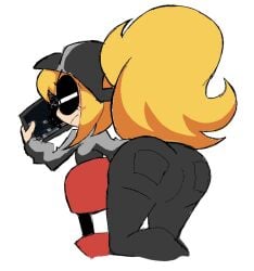 ass ass_focus back_view blonde_hair breasts cap chair five_nights_at_freddy's five_nights_at_frickbears headgear huge_ass long_hair pants slim_waist solo tied_hair tight_clothing tommy tommytornado uniform vanessa_(fnaf) vanessa_shelley_(frickbears) viewed_from_behind