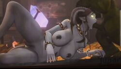 1boy1girl 3d_animation accessory animated bigger_female blizzard_entertainment brown_hair draenei glowing_eyes goblin_(warcraft) goblin_male goblin_property goblined green_skin hooves horns huge_breasts indoors juicy_pussy laying_on_side lupar nipple_piercing pile_of_gold sex_for_money sloppy_blowjob small_cock small_dom_big_sub smaller_male sucking sucking_dick tagme tail thick_ass thick_thighs video warcraft white_skin world_of_warcraft