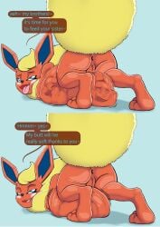 absurd_res after_vore anus ass big_butt blush brother brother_and_sister cinder_(justwhite) digestion eevee eeveelution female feral flareon genitals group half-closed_eyes hi_res justwhite narrowed_eyes nintendo oral_vore pokémon_(species) pokemon pokemon_only pussy sibling sister smile thick_thighs tongue tongue_out video_games vore