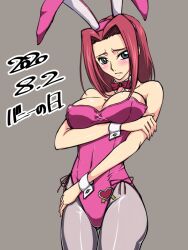 1girls big_breasts blue_eyes blush breasts bunnysuit code_geass female kallen_stadtfeld red_hair tagme translation_request walwalwal32