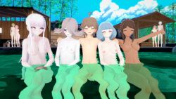 3boys 3d 6girls ando_ruruka asahina_aoi completely_nude danganronpa danganronpa_3 female hot_spring kimura_seiko kirigiri_kyouko koikatsu male miaya_gekkogahara multiple_boys multiple_girls munakata_kyousuke naegi_makoto nude onsen sonosuke_izayoi straight straight_hair yukizome_chisa