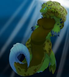 2021 anthro big_breasts blue_eyes breasts capcom featureless_breasts female genitals hi_res leviathan_(mh) monster_hunter monster_hunter_3 no_nipples nude pussy royal_ludroth rule_63 scalie solo video_games zodiac-z2