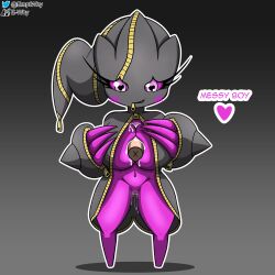 <3_eyes banette big_breasts blush bodily_fluids bottomless breast_play breasts clothed clothing cum duo e-why english_text erection female genital_fluids genitals ghost hi_res humanoid male male/female mega_banette mega_evolution nintendo not_furry paizuri penis pink_body pink_eyes pink_skin pokémon_(species) pokemon pokemon_only pussy sex simple_background smile solo_focus spirit text video_games zipper zipper_mouth