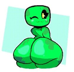 1girls big_ass bongo_(series) bonguitoweon bubble_butt creeper creeper_(minecraft) creeper_girl female female_focus female_only from_behind green_body green_skin huge_ass looking_at_viewer looking_back minecraft tagme windreg wink winking winking_at_viewer