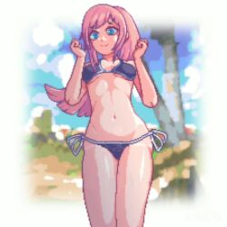 1girls alternate_costume animated aroused bikini bikini_bottom bikini_snap bikini_tan bikini_top_removed blue_bikini blue_eyes blue_swimsuit blush blushing breast_milk breasts cleft_of_venus cute edit embarrassed excited felicia_(fire_emblem) female female_only fire_emblem fire_emblem_fates grin horny lactating lactating_nipples lactation longer_than_30_seconds looking_at_viewer looking_down lowres milk nintendo nipples pee peeing peeing_self pink_hair pissing pixel_art ponytail pussy smile smiling smiling_at_viewer sound sound_warning standing standing_pee swimsuit tan tanline uncensored untied untied_bikini urine urine_on_legs urine_stream video vulva wannabepixels wardrobe_malfunction watersports