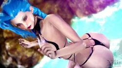 16:9 1boy 1girls 3d animated ass athletic_female beach bikini blue_hair breasts clothing curvy_female female hetero huge_ass human jinx_(league_of_legends) large_ass league_of_legends longer_than_30_seconds looking_pleasured male male/female mp4 nillin_(artist) pov ridding sex sitting small_breasts sound swimsuit thick_ass thick_thighs video voluptuous water wet wide_hips