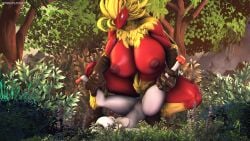 2021 3d 3d_(artwork) amazon_position anthro areola artist_name avian biceps big_areola big_breasts blaziken blonde_hair blue_eyes breasts curvy_figure darkflash23 detailed_background digital_media_(artwork) duo eyelashes feathers feet female female_penetrated femboy femboy_on_female fingers flower freckles fur furry furry_only genitals girly hair hi_res huge_breasts inverted_nipples large_breasts larger_female larger_penetrated lilac long_hair male male/female male_penetrating male_penetrating_female muscular muscular_anthro muscular_female nintendo nipples nude orange_eyes outside penetration penis plant pokemon pokemon_(species) pubes red_body red_feathers scorbunny sex size_difference smaller_male source_filmmaker thick_thighs toes vaginal_penetration video_games voluptuous white_body white_fur white_hair wide_hips yellow_body yellow_feathers