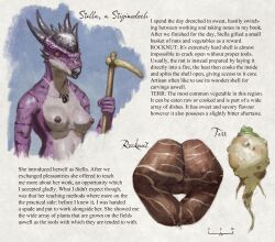 anthro beak breasts dinosaur female hi_res horn nipples nude plant reptile scalie solo stella_(upai) stygimoloch text upai