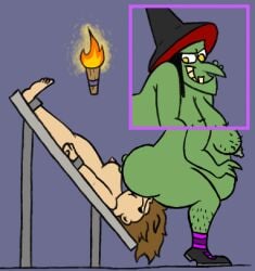 ass banjo-kazooie facesitting female green_skin gruntilda original_character smell thick witch