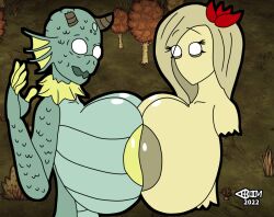 abigail_carter absoluteboom anthro breast_docking breast_to_breast breasts don't_starve don't_starve_together female fish ghost horns huge_breasts klei_entertainment merm scales tagme wurt