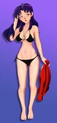 3d alternate_costume banchouforte breasts clothing female female_only large_breasts misato_katsuragi neon_genesis_evangelion solo swimsuit tagme