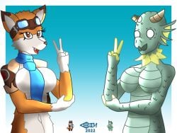 absoluteboom anthro breasts don't_starve don't_starve_together dont_starve dont_starve_together fish fox fur horns klei_entertainment lyra_swiftail scales super_lucky's_tale wurt