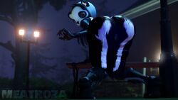 ass bear bending_over fortnite looking_back_at_viewer meatroza skull_squad_leader_(fortnite)