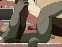 abs age_difference anal anal_penetration anal_sex animated bear beastars bed bedroom big_dom_small_sub big_penis black_fur blush canine cum cum_inside cumshot deep_penetration furry gay gouhin gray_fur hardcore humanoid_penis legoshi_(beastars) male_only mp4 muscular muscular_male norubahu panda pixelated pixelated_penis precum scar sharp_teeth sound tears teenager video white_fur wolf