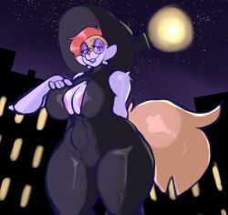 anthro areola_slip areolae big_breasts braixen cleavage female glasses hi_res looking_at_viewer lucas_(pokebraix) pokémon_(species) pokebraix pokemon pokemon_(species) skin_tight tagme thick_thighs