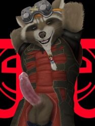 furry furry_only geekirrational guardians_of_the_galaxy humanoid_penis looking_at_viewer male male_only marvel penis penis_out raccoon rocket_raccoon sole_male yaoi