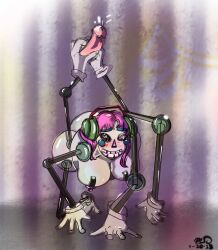 anthro breasts cock cum dj_music_man five_nights_at_freddy's furry jerking monster monster_fucker music_man_(fnaf) pink_hair