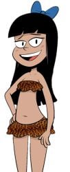 1girls bangs black_hair cavewoman dark_hair edit female jungle jungle_girl light-skinned_female light_skin loincloth long_hair phineas_and_ferb sb99 scobionicle99 solo stacy_hirano straight_hair tiger_print tiger_print_bikini transparent_background