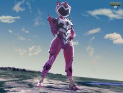 3d armor city cloud female_only fortnite fortnite:_battle_royale helmet macro mask masked mecha_cuddle_master pink_armor pointing thick_thighs wotm8h8