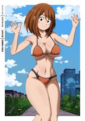 alternate_costume breasts bryaxrt female my_hero_academia ochako_uraraka solo swimsuit tagme