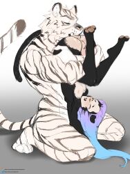 anthro anthro_on_human bluevelo catboy eating_ass femboy human male/male oral upside-down