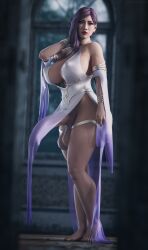 1futa 3d big_breasts big_penis breasts bulge clothing dress erect_nipples erection erection_under_clothes feet futa_only futanari huge_cock ineffective_clothing jewelry large_breasts lipstick long_dress makeup mostly_clothed penis penis_under_clothes purple_hair ryuu_ga_gotoku seong-hui sheer solo standing stevencarson