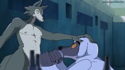 2d 2d_animation 5_fingers advertisement all_fours animated anthro anthro_on_anthro anthro_penetrated anthro_penetrating anthro_penetrating_anthro athletic athletic_anthro athletic_male balls barely_visible_balls barely_visible_genitalia barely_visible_penis beastars bikomation black_eyes black_nose bodily_fluids body_hair bottle brown_nose canid canine canis cheek_bulge cheek_tuft claws clothed clothed/nude clothing conditional_dnp convenient_censorship crossover deep_throat detailed_background digital_media_(artwork) dominant dreamworks duo eyebrows facial_tuft fellatio fingers fluffy forced forced_oral frame_by_frame fully_clothed fur furry furry_male furry_only genitals gif good_boy grey_body grey_fur half-closed_eyes hand_on_head hand_on_penis handjob headgear headwear hood hoodie intraspecies legoshi_(beastars) looking_at_another male male/male male_penetrated male_penetrating male_penetrating_male mammal mr._wolf_(the_bad_guys) multicolored_body multicolored_fur narrowed_eyes netflix nipples nude open_mouth oral oral_penetration penetration penile penis praise pubes rumbling_stomach sex short_playtime the_bad_guys thick_eyebrows topwear tuft two_tone_body two_tone_fur white_clothing white_headwear widescreen wolf wool_(fur) yellow_sclera