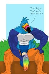 bara cereal_mascot furry kiahl lipstick_on_penis lobsterkiahl mascot muscular muscular_male rainbow_party toucan toucan_sam