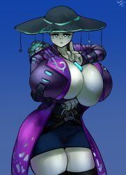 1girls among_us among_us_reference big_breasts bug cleavage female female_only fighting_stance fortnite gipehtyboon hat huge_breasts madcap_(fortnite) mushroom rule_63 solo sus yboon