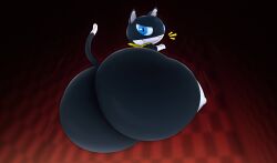 anthro ass big_ass bubble_butt domestic_cat fat felid feline femboy huge_ass large_ass looking_back male male_focus male_only morgana_(persona) not_person420 persona persona_5 solo_male thick_thighs wide_hips