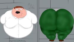 big_ass big_butt family_guy overwight peter_griffin stuck stuck_in_wall tagme through_wall what